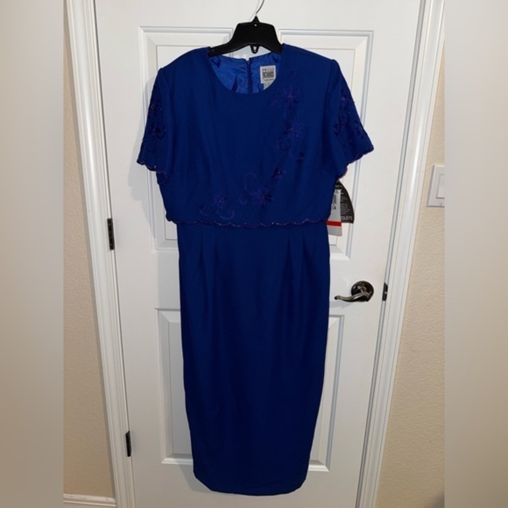 R&M Richards by Karen Kwong NEW Blue Wedding Party Dress Size 14